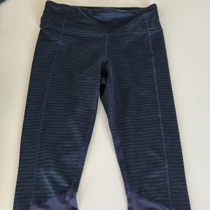black, striped athleta leggings